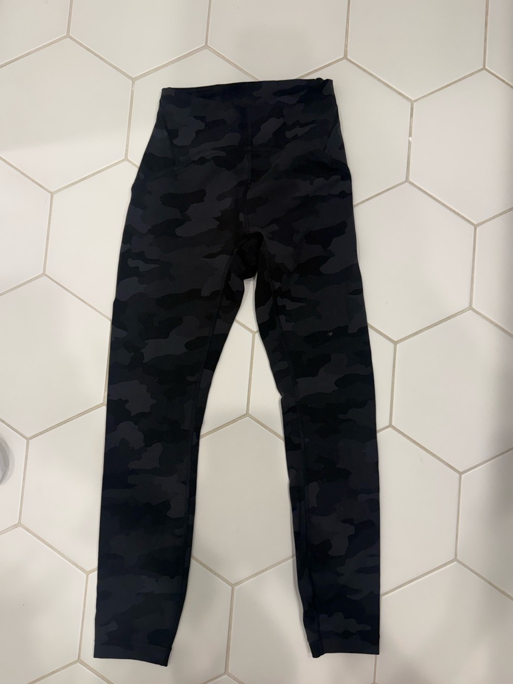 Lululemon High-Waist Black Camouflage Leggings